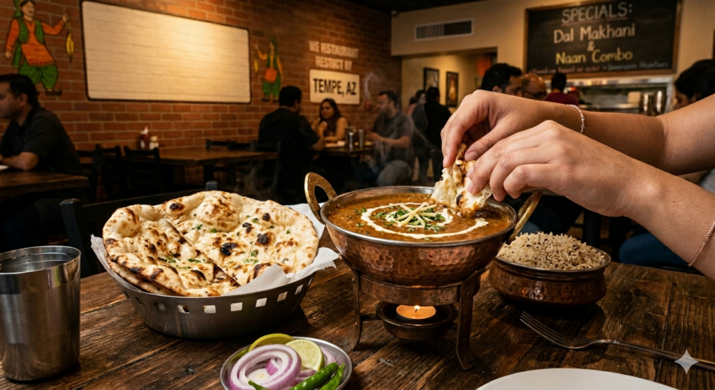 Punjabi restaurants in Phoenix - Authentic Dal Makhani and Naan at The Dhaba.